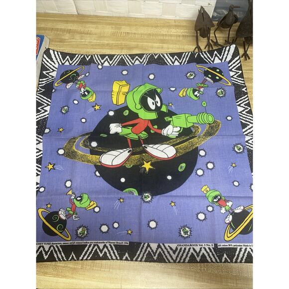 Vintage 1996 Bandaroos Looney Tunes Marvin The Martian Bandana Warner Bros - Picture 1 of 7